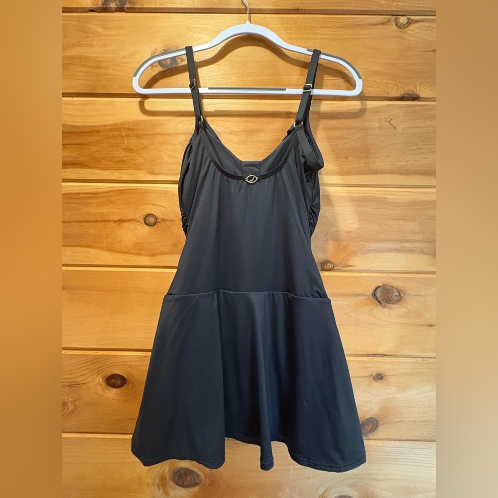 Jantzen Black Wrap-Front Flirty Swimdress size 10 NWT - Picture 4 of 15